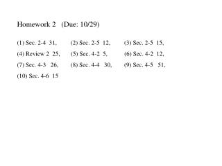 Homework 2 (Due: 10/29)