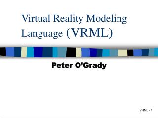 Virtual Reality Modeling Language (VRML)