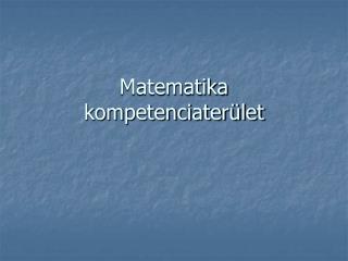 Matematika kompetenciaterület