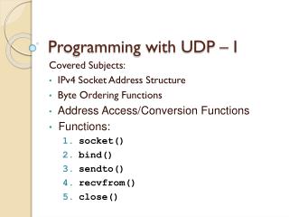 Programming with UDP – I