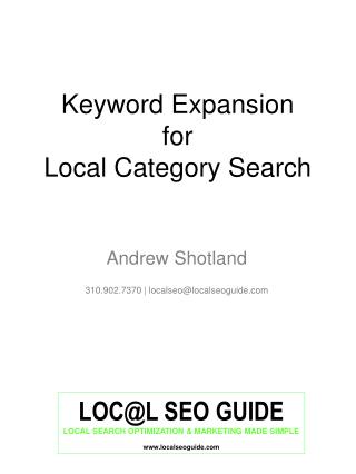 Keyword Expansion for Local Category Search