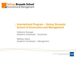 International Program – Solvay Brussels School of Economics and Management