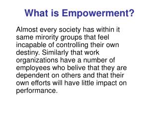 What is Empowerment?