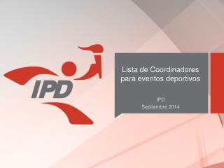 Lista de Coordinadores para eventos deportivos