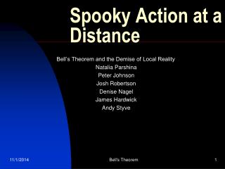 Spooky Action at a Distance