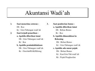 Akuntansi Wadi’ah