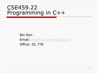 CSE459.22 Programming in C++
