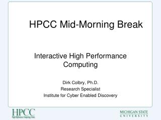 HPCC Mid-Morning Break