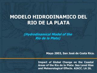 MODELO HIDRODINAMICO DEL RIO DE LA PLATA