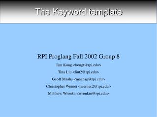 The Keyword template