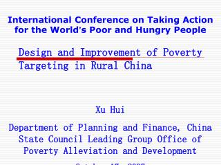 Design and Improvement of Poverty Targeting in Rural China