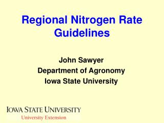 Regional Nitrogen Rate Guidelines