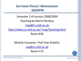 Software Project Management G6DSPM