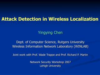 Attack Detection in Wireless Localization