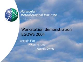 Workstation demonstration EGOWS 2004