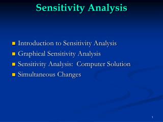 Sensitivity Analysis