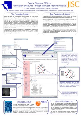 Crystal Structure EPrints: Publication @ Source Through the Open Archive Initiative