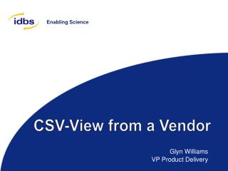CSV-View from a Vendor