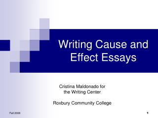 Writing Cause and Effect Essays