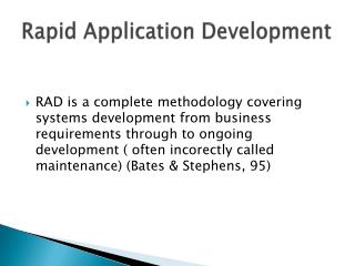 Rapid Application Development
