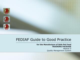 FEDIAF Guide to Good Practice