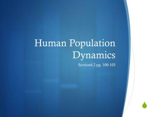 Human Population Dynamics