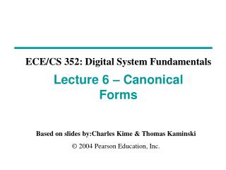 Lecture 6 – Canonical Forms