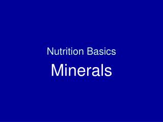 Nutrition Basics