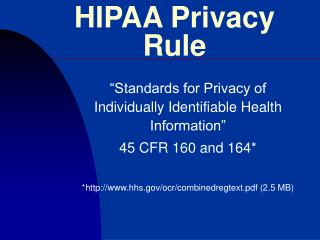 HIPAA Privacy Rule