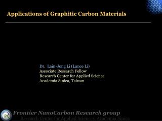 Applications of Graphitic Carbon Materials