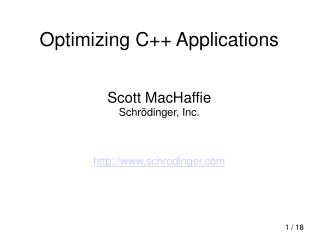 Optimizing C++ Applications