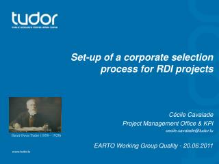 Set-up of a corporate selection process for RDI projects Cécile Cavalade