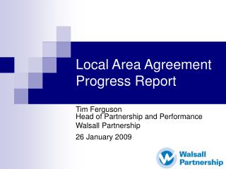 Local Area Agreement Progress Report
