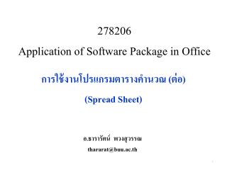 278206 Application of Software Package in Office