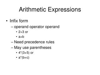 Arithmetic Expressions