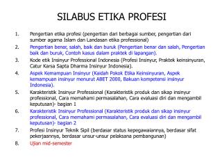 SILABUS ETIKA PROFESI