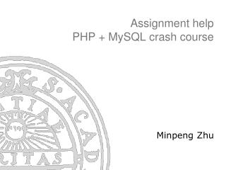 Assignment help PHP + MySQL crash course