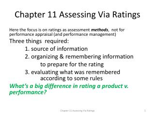 Chapter 11 Assessing Via Ratings