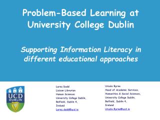 Problem-Based Learning at University College Dublin