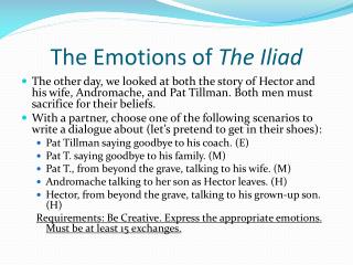 The Emotions of The Iliad