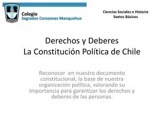 Derechos y Deberes La Constitución Política de Chile