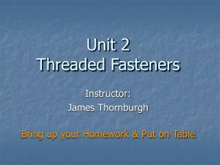 Instructor: James Thornburgh