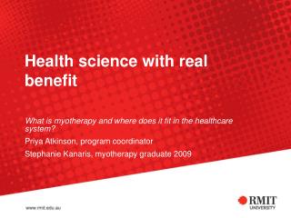 Health science with real benefit