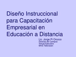 Diseño Instruccional para Capacitación Empresarial en Educación a Distancia