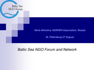 Baltic Sea NGO Forum and Network