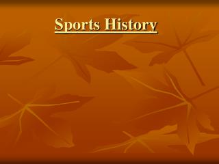 Sports History