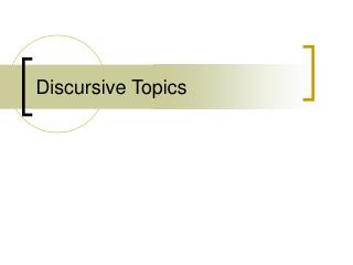 Discursive Topics
