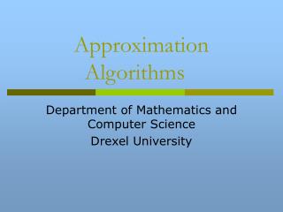 Approximation Algorithms