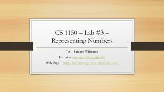 CS 1150 – Lab #3 – Representing Numbers