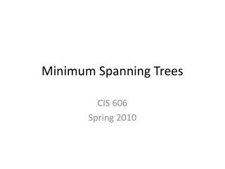 Minimum Spanning Trees